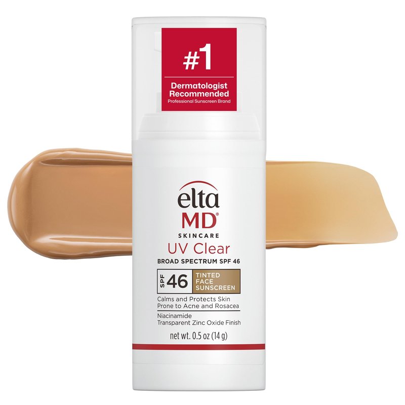 EltaMD UV Clear Tinted Face Sunscreen, SPF 46 Oil- Free Tinted Moisturizer with Zinc Oxide, Dermatologist Recommended Sunscreen, 0.5 oz Pump