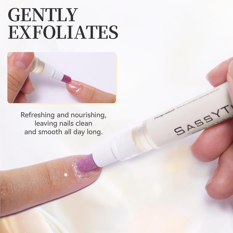 Ceramic Cuticle Pusher & Oil Pen - Gentle Cuticle Remover for Dry Nails | 2ml Fragrance-Free Scented (Beige)