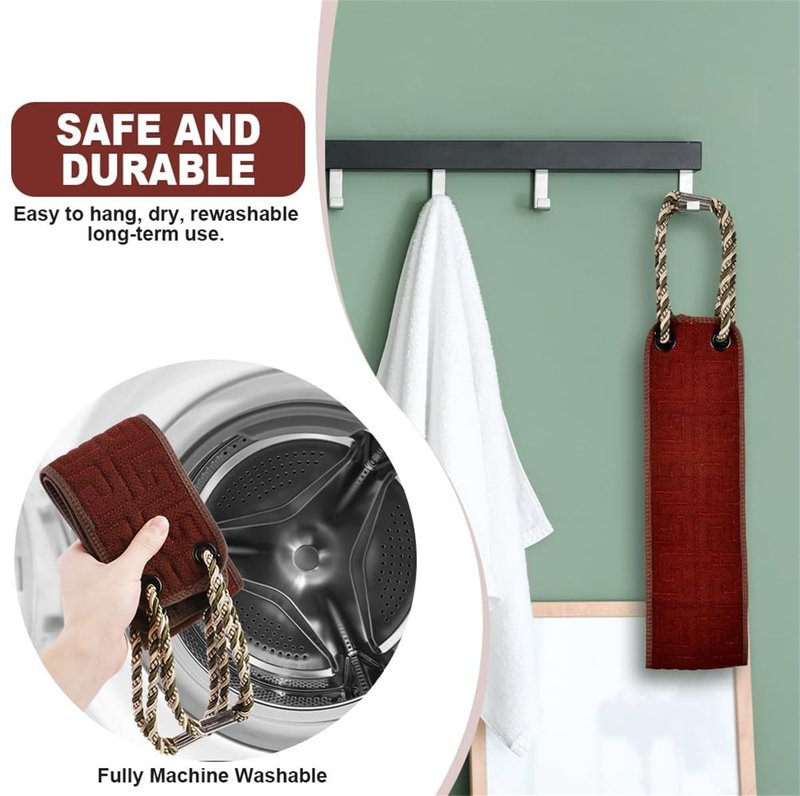 Exfoliating Back Scrubber for Shower, 37 Inches Back Washer with Handles, Soft Shower Bath Scrub, Double-Side Use Exfoliate Washcloth Bath Tool to Scrub Your Body Deeply (Coffee Brown)