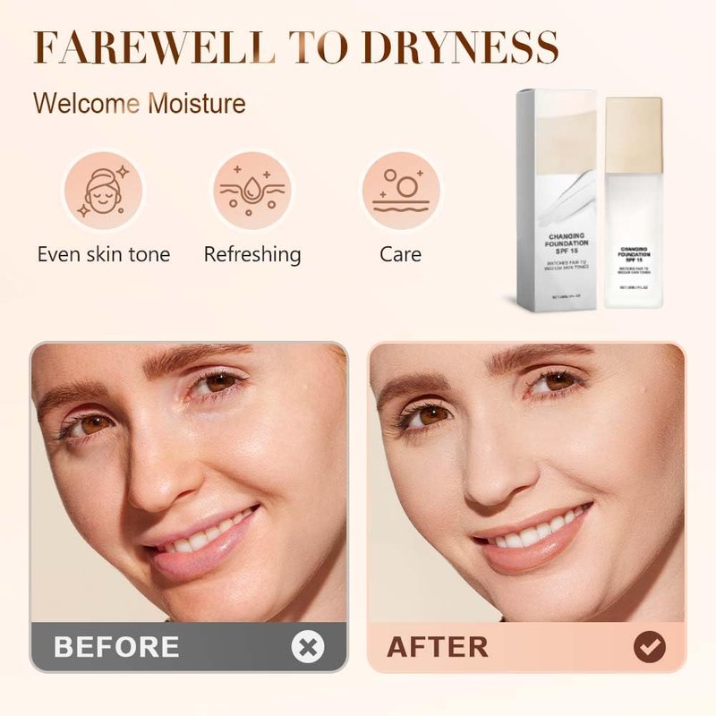 Skiennix Color Changing Foundation - Hydrating Lightweight Concealer for Mature Skin | 1 PCS