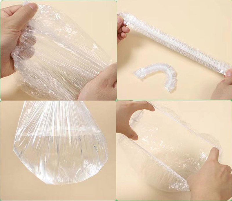 200 PCS Disposable Shower Caps Plastic Clear Hair Cap Elastic Waterproof Hair Bath Caps Thickening Shower Cap for Women Men Kids Girls Hotel and Hair Salon Travel Spa Home Use Beauty Salon Accessories