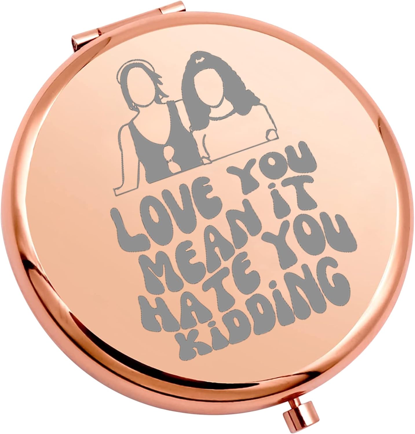 WSNANG Compact Pocket Makeup Mirror - Georgia Family TV Show Inspired Gift | "Love You, Mean It, Hate You" Design