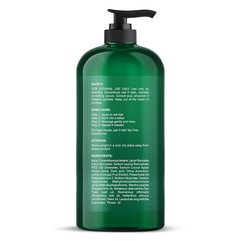 Botanic Hearth Tea Tree Shampoo - Nourishing Vitamin C & Essential Oils for Dandruff Relief | 16 fl oz