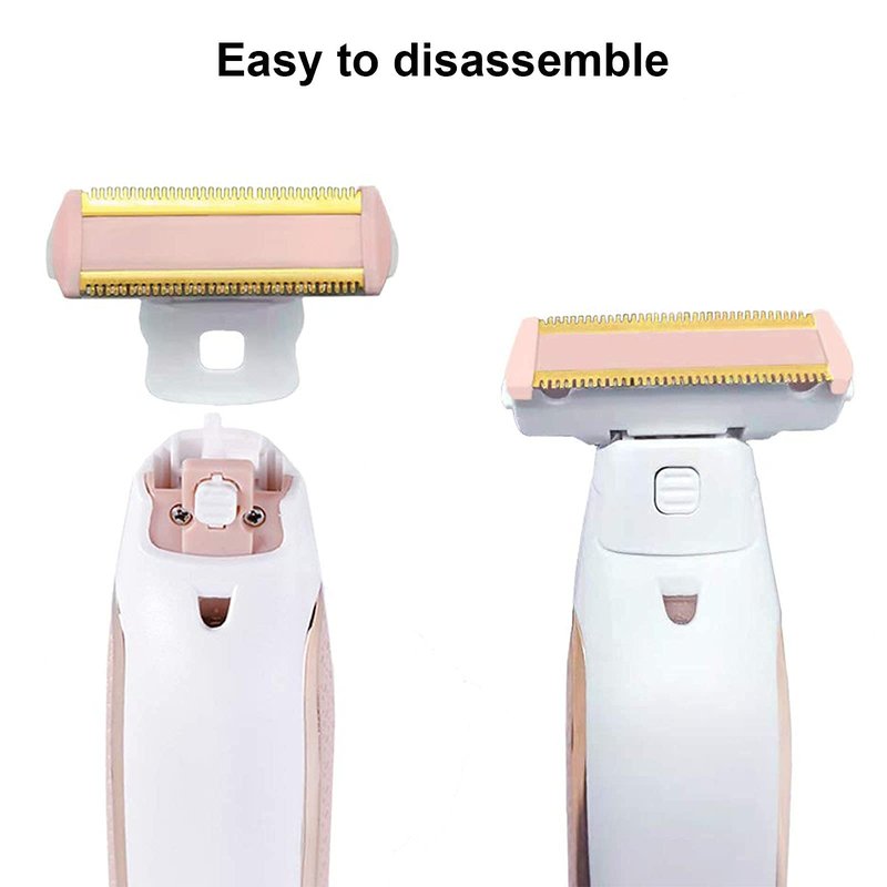 2PCS LinMei Razor Replacement Heads Compatible for Finishing Touch Flawless Body Rechargeable Ladies Shaver and Trimmer with 2 Cleaning Brush