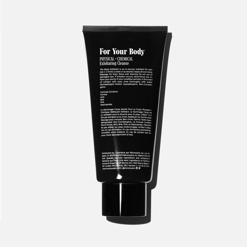 Nécessaire The Body Exfoliator. Santal. AHA/BHA/PHA. Resurface Skin. Smooth KP and Rough Patches. Hypoallergenic. Dermatologist-Tested. 180 ml / 6.1 fl oz