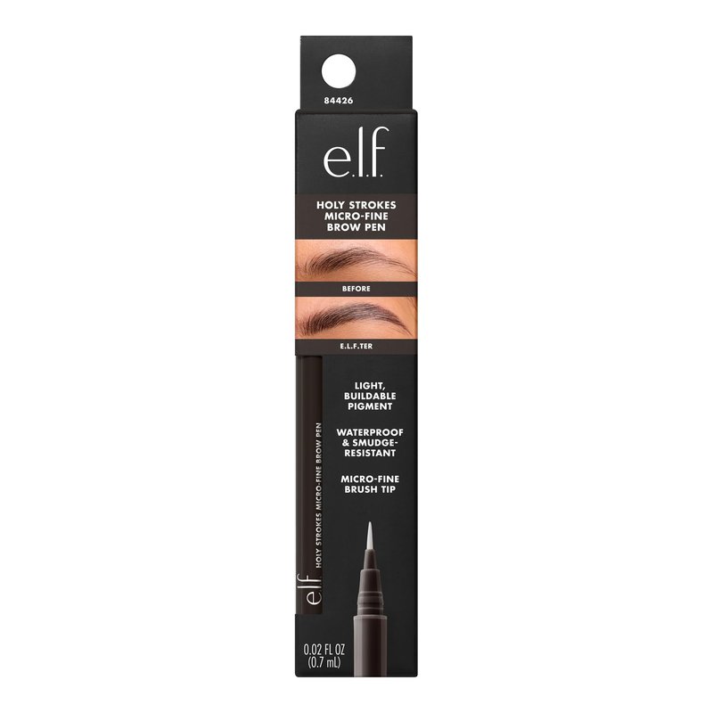 e.l.f. Holy Strokes Micro-Fine Brow Pen, Liquid Waterproof Eyebrow Makeup For Detailing & Adding Dimension, Vegan & Cruelty-Free, Espresso