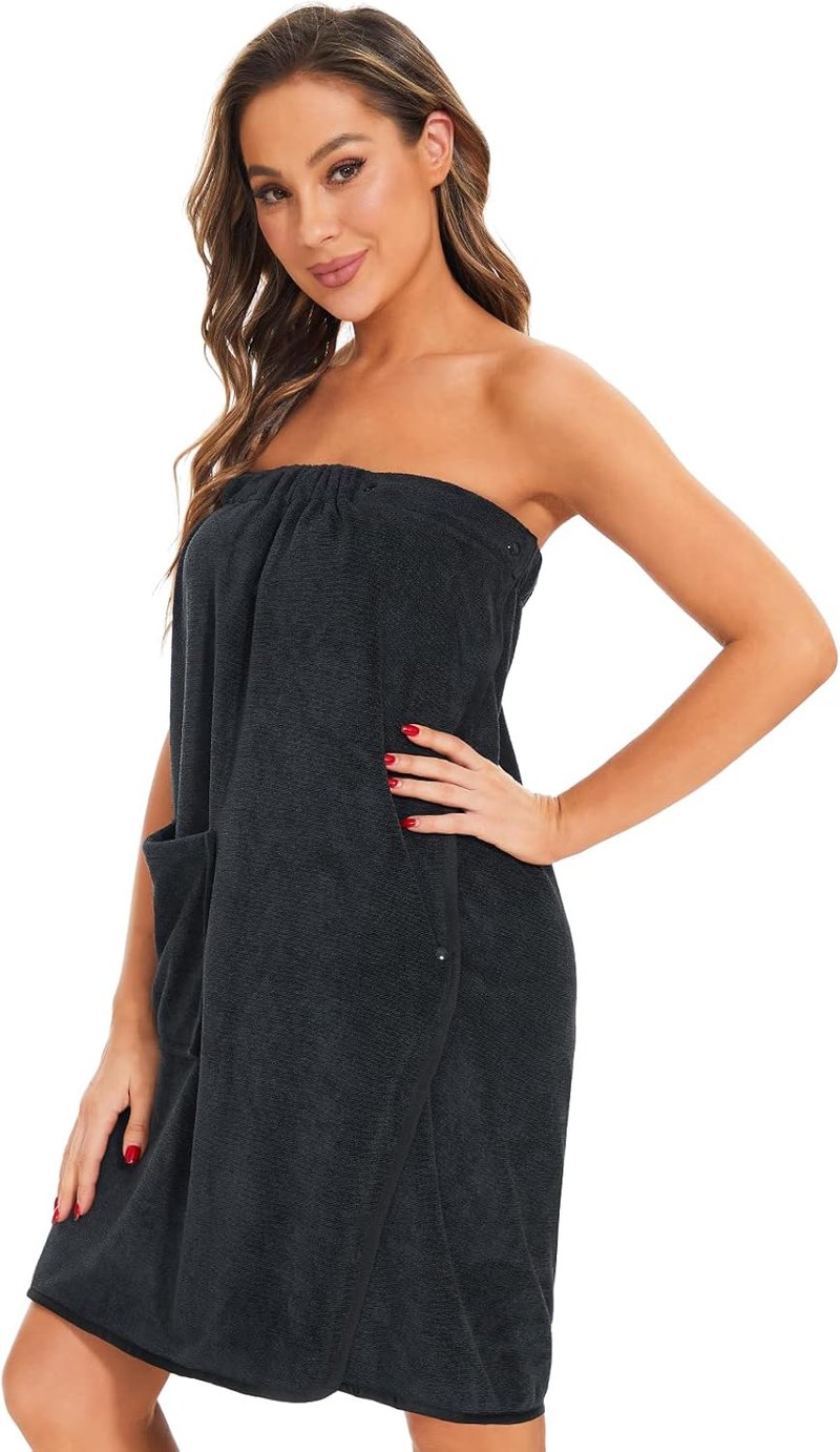 Orrpally Women's Shower Wrap Robe - Adjustable Bath Towel Wrap for Spa Comfort | Soft & Stylish