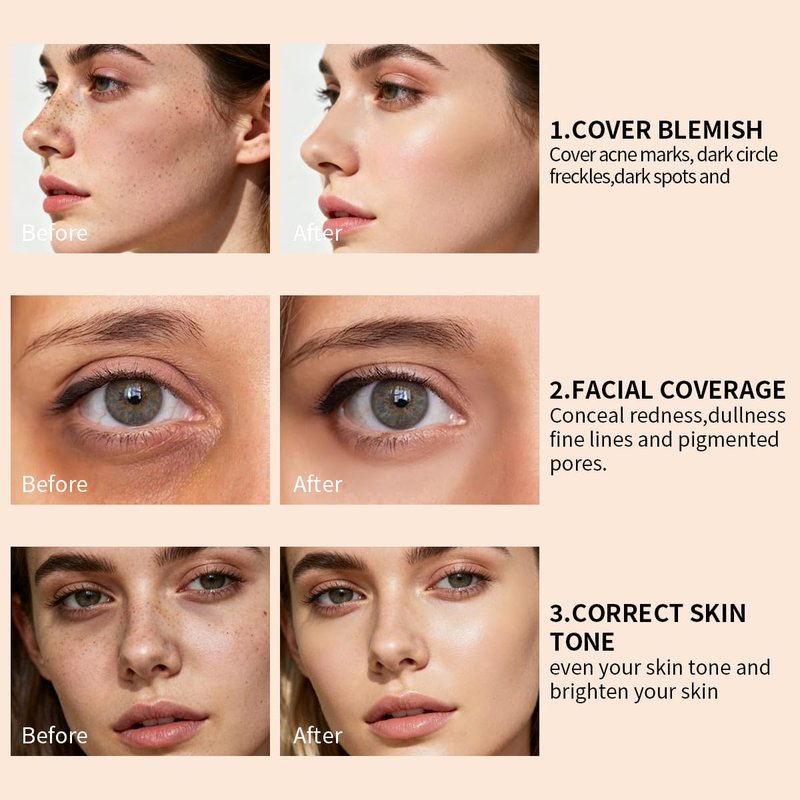 QIC Pot Concealer - Full Coverage Waterproof Makeup for Dark Circles & Blemishes | Light Skin Tone, 0.21 Oz