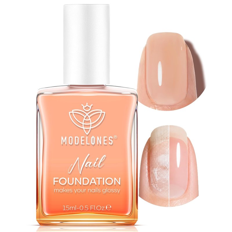 modelones Nail Strengthener Nude Nail Repair for Damaged Nails Strengthening Polish 15ml Nail Growth and Strengthener Natural Concealer Foundation Nail Care Gifts for Women