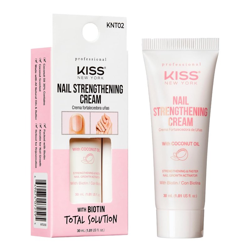 Kiss New York Nail Strengthening Cream - Coconut Oil Infused Nail Growth & Conditioning Treatment | Made in Korea