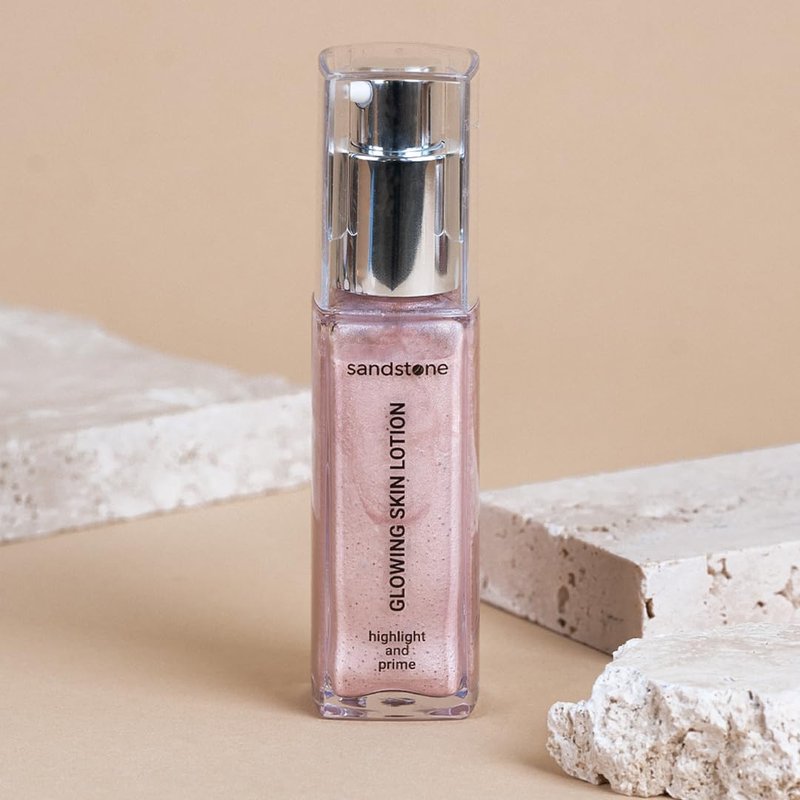 Sandstone Scandinavia Hypoallergenic Liquid Highlighter & Glow Primer – Natural Radiant Finish – Fragrance-Free, Vegan – For Sensitive Skin