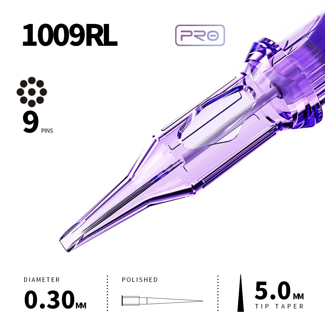 Mast Pro Tattoo Cartridges 20Pcs Disposable Needles Bugpin Round Liner 1009RL