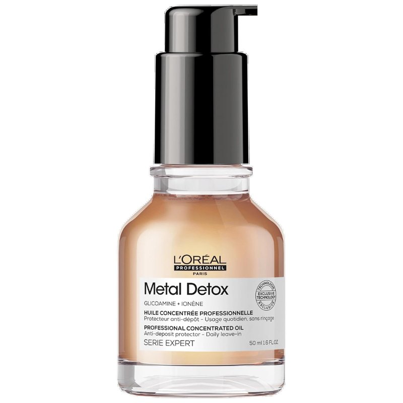 L'Oreal Professionnel Metal Detox Leave-In Oil - Detoxify Hair, Prevent Damage & Enhance Color Shine