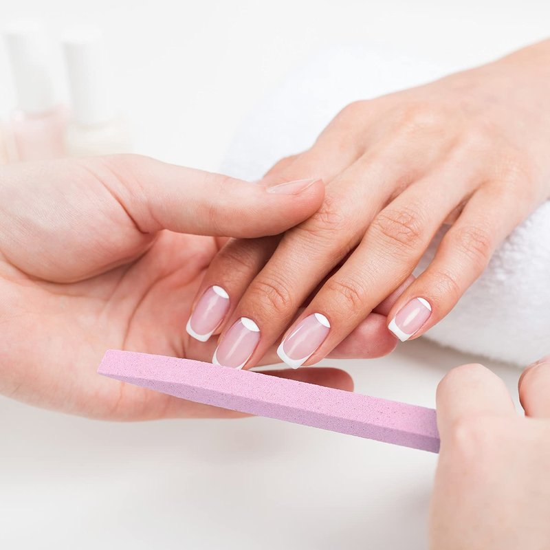 Mudder 20 Pcs Stone Nail File Pumice Stick for Fingernails Pumice Rock Nail Cuticle Pusher Rock File for Home Salon Toenail Buffing Tool (Pink)