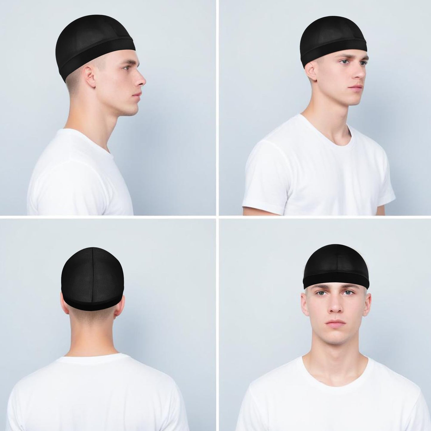 3Pcs Wave Cap Silky Elastic Band Caps Soft Breathable Hair Wrap Satin Sleeping Shower Cap Hair Bonnet for Sleep Unisex Beanie Cap Beanies Hat for Men Women Athletes