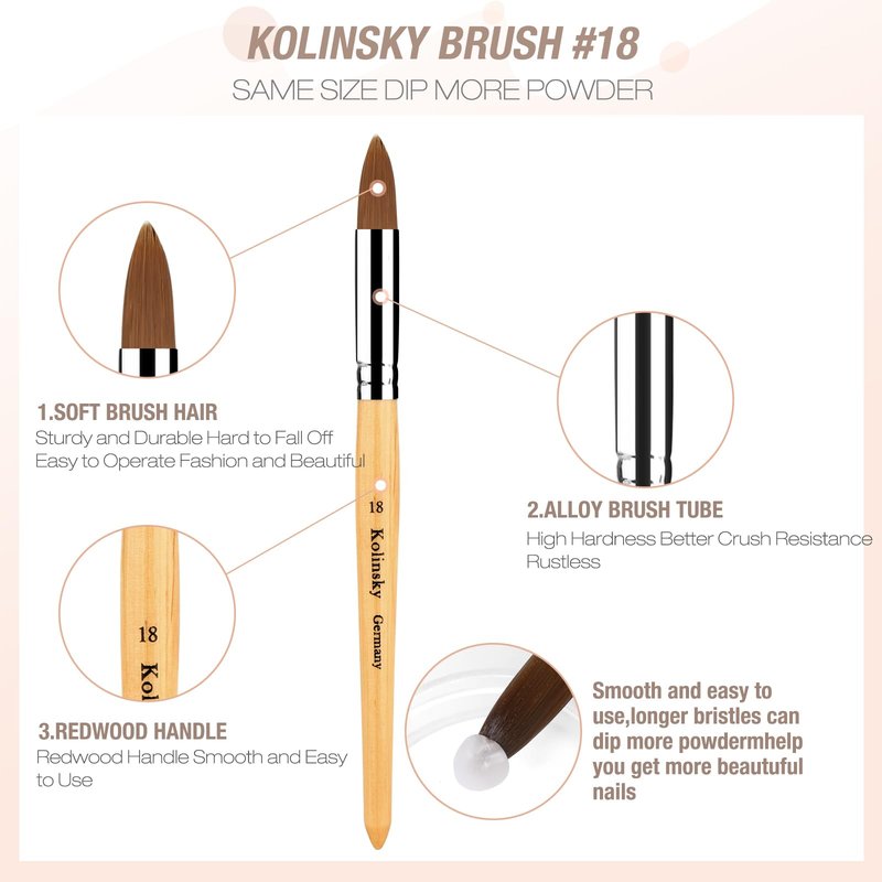 Acrylic Nail Kit - Nude Acrylic Powder, Long-Lasting Monomer Liquid & Kolinsky Brush, Beginner-Friendly DIY Manicure Set for Home Salon