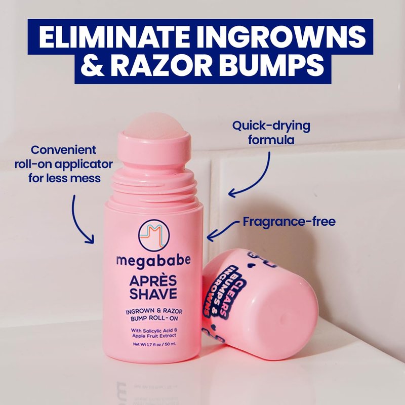 Mini Après Shave Roll-On Treatment for Women - Ingrown Hair & Razor Bumps | Travel Size 1.7 fl oz