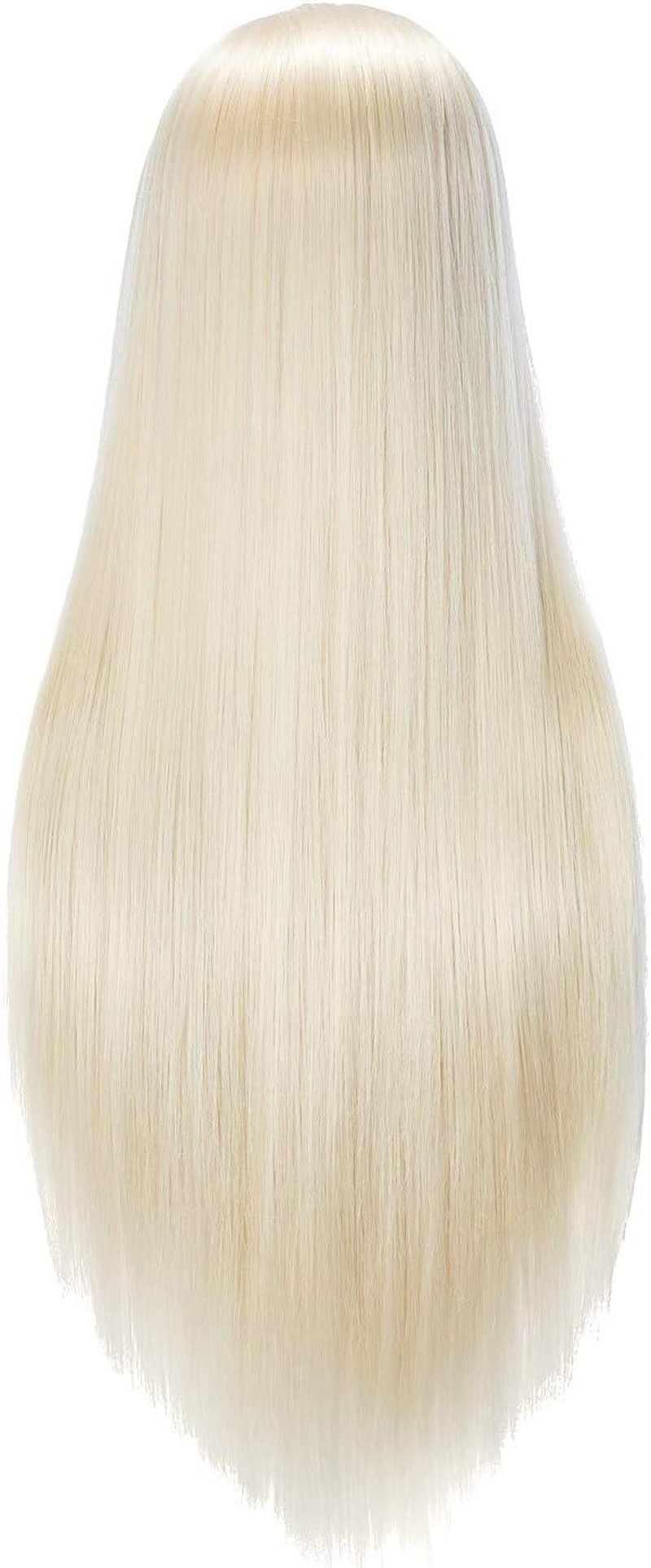 Hairingrid 26"-28" Mannequin Head - Hair Styling Training Head with Synthetic Fiber Hair & Free Clamp Holder | Blonde