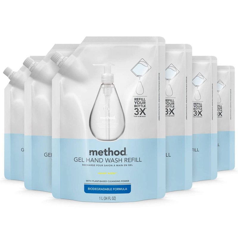 Method Gel Hand Soap Refill - Sweet Water Scent | 34 Fl Oz (Pack of 6)