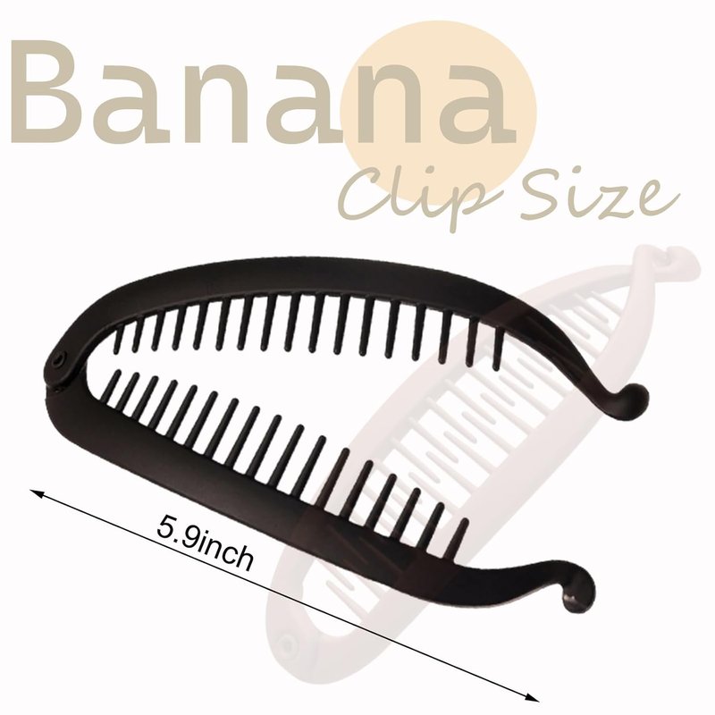 Banana Clips for Women - 2 Pcs Small Volumizing Hair Claw Clips | Retro Styling Accessories for Thin Hair