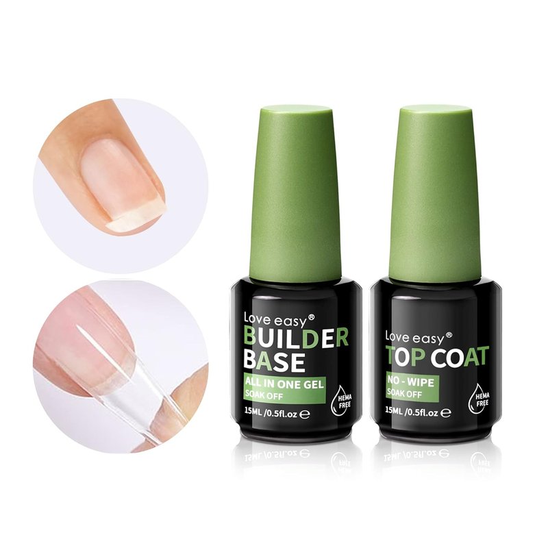 Hema Free Builder Gel by Love Easy - Hypoallergenic Base & Top Coat | Long-Lasting Adhesion (30+ Days) for Professional Nails