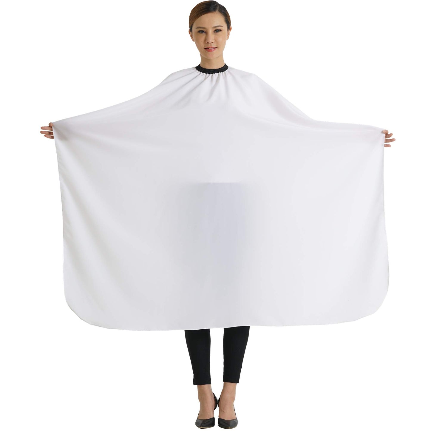 SMARTHAIR Professional Salon Cape Polyester Haircut Apron Barber Cape,54”x62”,White,C026005B