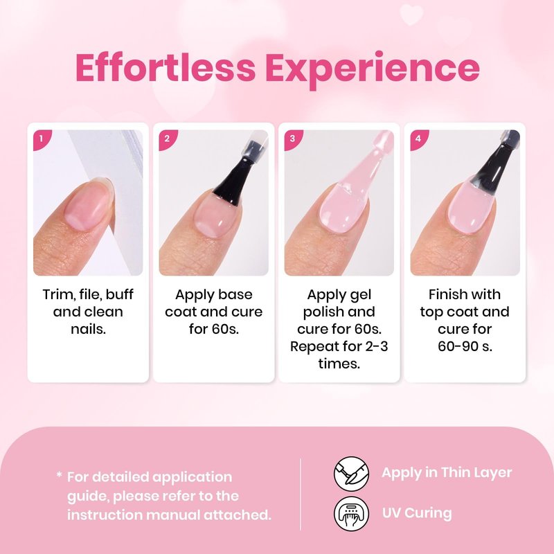 Beetles Barely Pink Gel Polish - 15ml/0.51 Fl Oz Large Capacity, Light Pink Gel Nail Polish for Summer Nails, Pastel Nail Art Salon Long Lasting Soak Off UV LED Nails Lamp