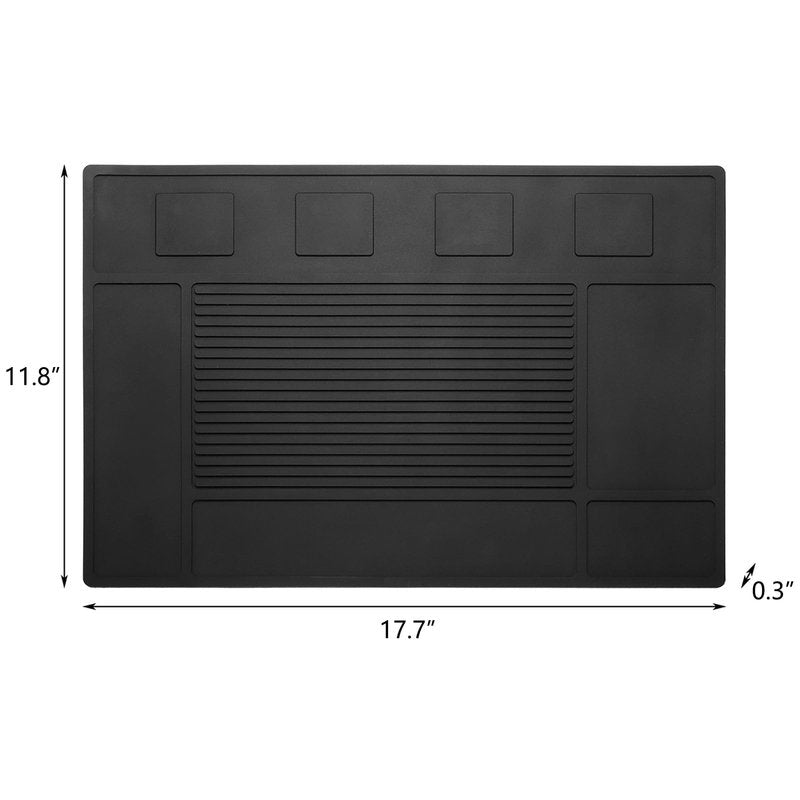 Hedume Magnetic Barber Mat, 17.7'' x 11.8'' Magnetic Barber Organizer Mat for Clippers, Professional Anti-Slip Heat Resistant Barber Table Matt, Flexible PVC Barber Tool Pad for Hairstylist