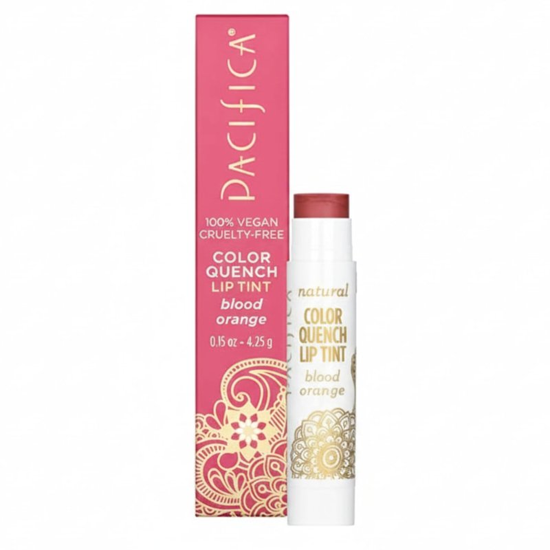 Pacifica Tinted Lip Balm – Color Quench Hydrating Flavored Lip Balm -Blood Orange Flavor - Clear -w/Coconut Oil & Cocoa Butter Natural Clean Beauty Vegan & Cruelty-Free Dermatologist Tested