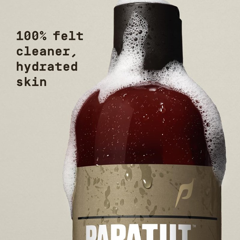 PAPATUI Refreshing Exfoliating Body Wash for Men - Hydrating Coconut Oil & Vanilla Shea | 18 oz
