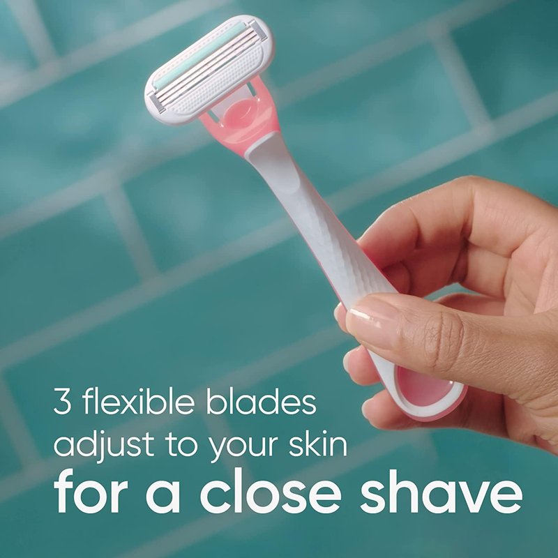 Gillette Venus Sensitive Disposable Razors for Women with Sensitive Skin, Delivers Close Shave with Comfort, 6 Count, (Pack of 2)