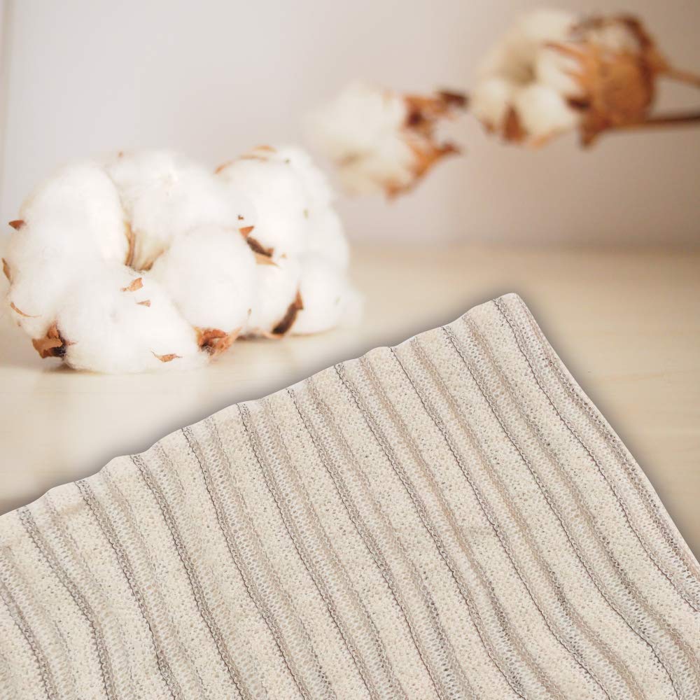 Exfoliating Washcloth [Made in Japan] Extra Long Exfoliating Towel Special Texture Makes Fluffy Foam Lather, Back Scrubber, Dead Skin Cell Remover, Loofah (Soft Touch oragnic Cotton)