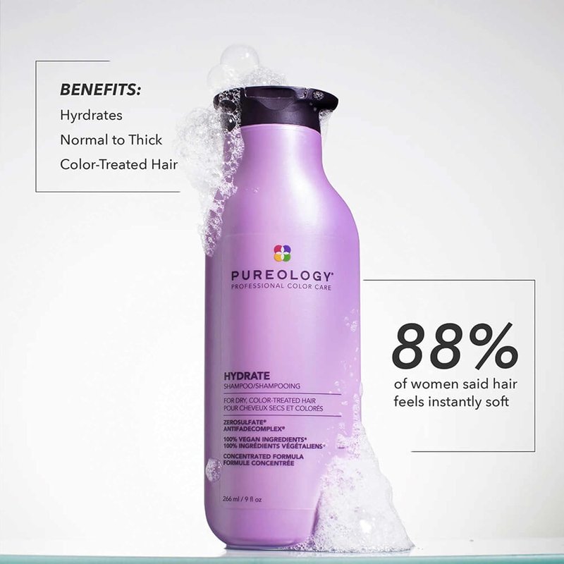 Pureology Hydrate Travel Size Bundle - Sulfate Free, Vegan Care for Medium to Thick Color-Treated Hair