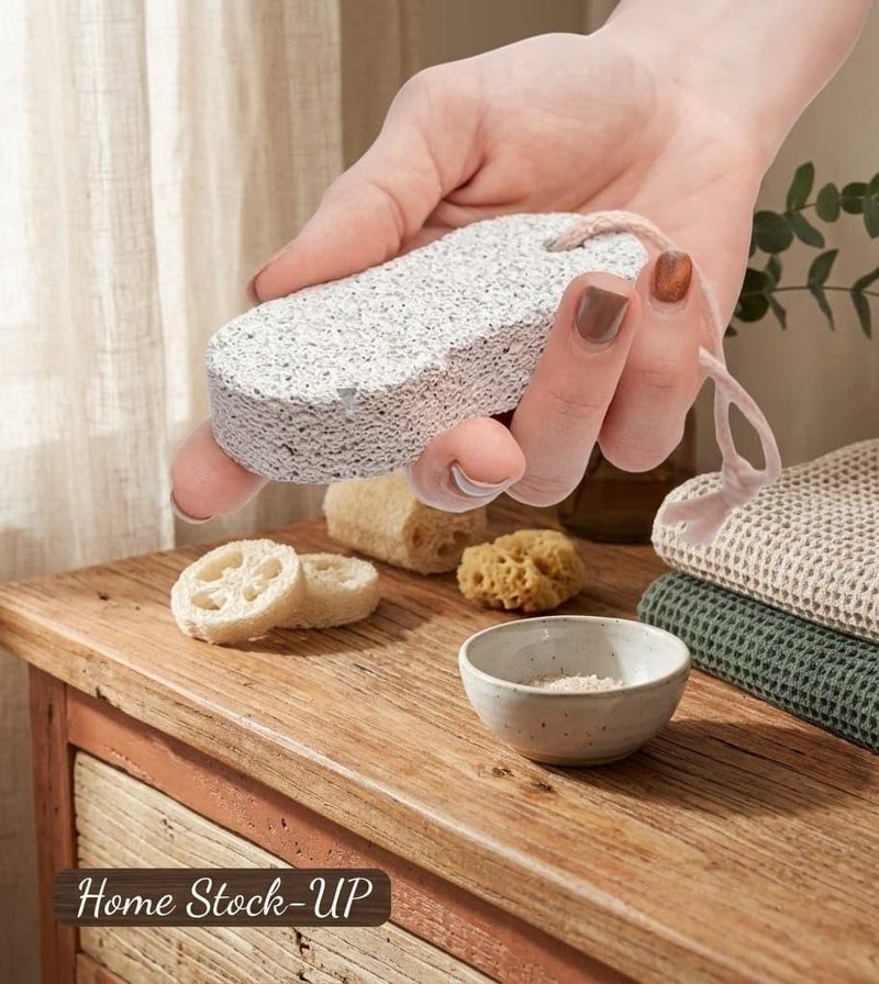 Pumice Stone Pack of 2 Natural Volcanic Stones for Gentle Exfoliation, Callus and Dead Skin Removal, Safe for Feet and Hands