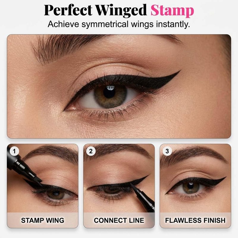 GlossPluss Long Lasting Eyeliner, Waterproof Liquid Eyeliner Pen with Ultra-Fine Tip, Smudge-Proof Quick Drying Formula, Highly Pigmented Black Eye Liner for All-Day Wear (Black + Brwon)