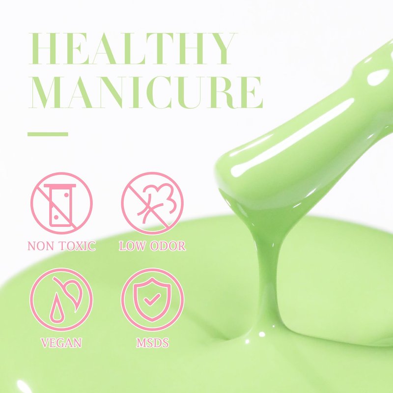 Gel Nail Polish - Double Rhythm 15ML Pure Sheer Soak Off for DIY Manicure | Green A1391