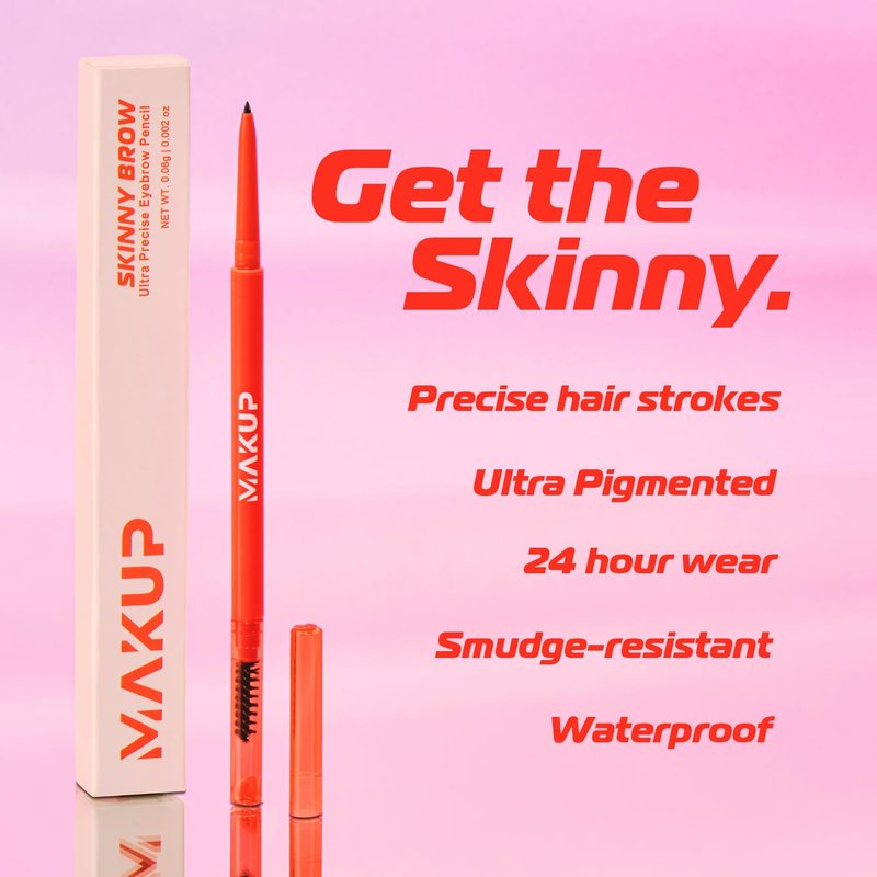 Makup Beauty Skinny Brow - Ultra Thin Eyebrow Pencil, Waterproof, Precise Micro Brow Pencil creates Hair-like Strokes for Full, Natural Brows Medium to Dark Brown (Brunette)