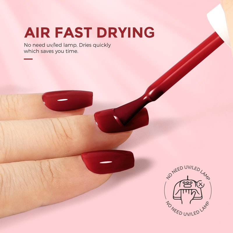 Eudaicful Cherry Red Nail Polish: Quick Dry Nail Polish Fingernail Polish for Women Non Gel Air Drying, Nail Lacquer for Nail Art Manicure Home DIY, 15ML