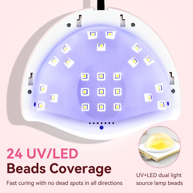 JODSONE U V LED Nail Lamp with Gloves Kit, Nail Dryer for Gel Nails Professional for Home and Salon