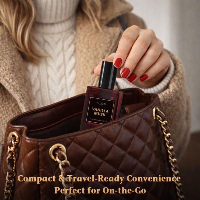 PUREU Pheromone Perfume for Woman, Vanilla Musk Perfume Long Lasting Pheromones Perfumes 0.34FL OZ/10ML Roll On Travel Size Essential Pheromone Oil Fragrance Eau De Parfum, Made in USA