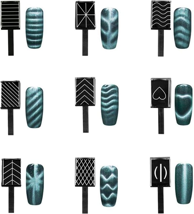 15 Pieces Nail Magnet Tool Set, Double-head Flower Design Nail Magnet Pens Magnet Stick 3D Magnetic Cat Eye Gel Polish Nail Art, for DIY 3d Magnetic, Salon, Studio or Home