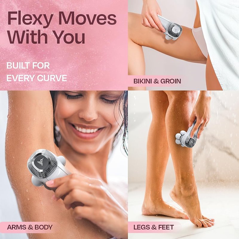 HUMMINGBIRD Flexy Electric Razors for Women - Cordless Waterproof Leg Shaver | Hair Removal & Exfoliation Kit