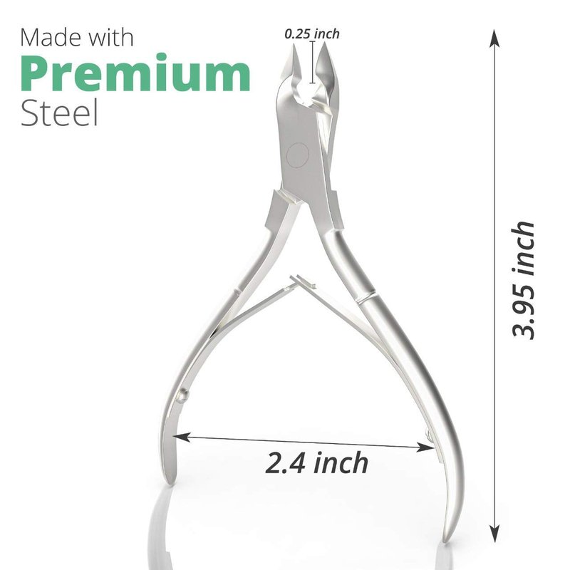 Professional Cuticle Trimmer - Premium Stainless Steel Nipper with Non-Slip Grip | Double Spring Manicure & Pedicure Tools in White/Pink & Silver