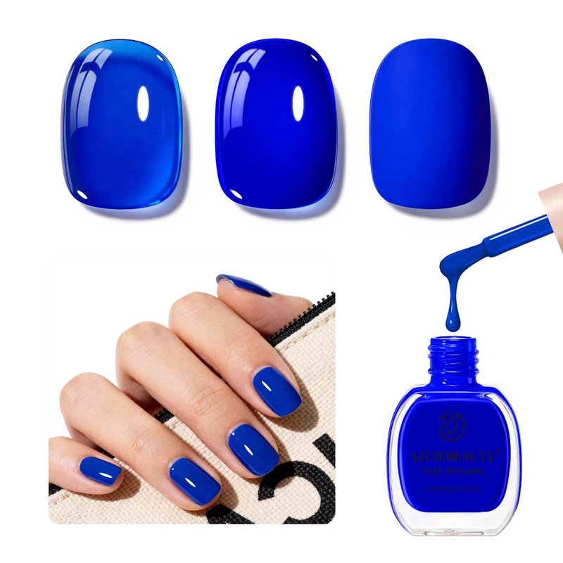 AZUREBEAUTY Navy Blue Nail Polish – Quick Dry, Long-Lasting, Natural Royal Blue Glossy Finish for DIY Manicure & Nail Art, Salon Quality for Women 0.34Oz