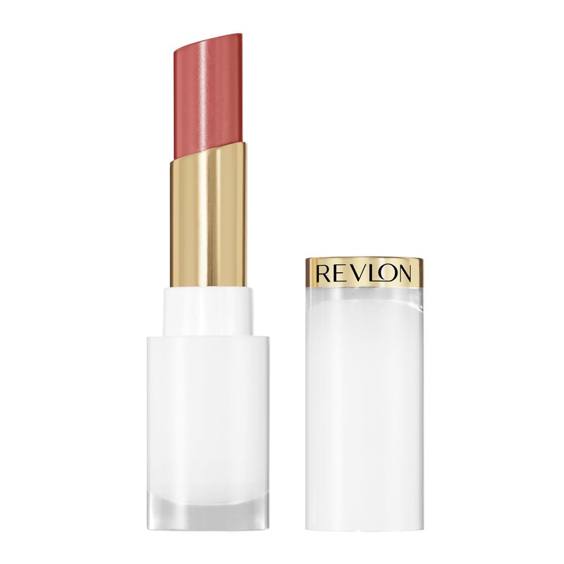 REVLON Super Lustrous Glass Shine Balm, Sheer Glossy Tinted Lip Balm, Hydrating Formula with Hyaluronic Acid, Aloe & Rose Quartz, 004 Nude Illuminator, 0.11 oz