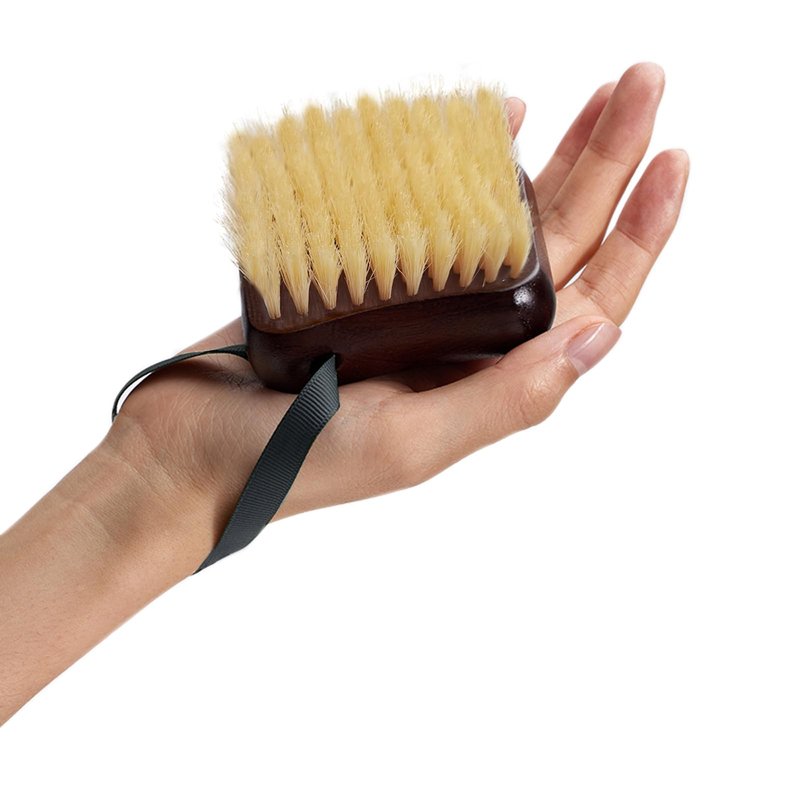 EnamelEVO Dry Brushing for Lymphatic Drainage,Natural Bristle Exfoliating Brush Ergonomic Design with Elastic Strap Soft Bristles Brush All Skin Types (Mini Dry Brush)