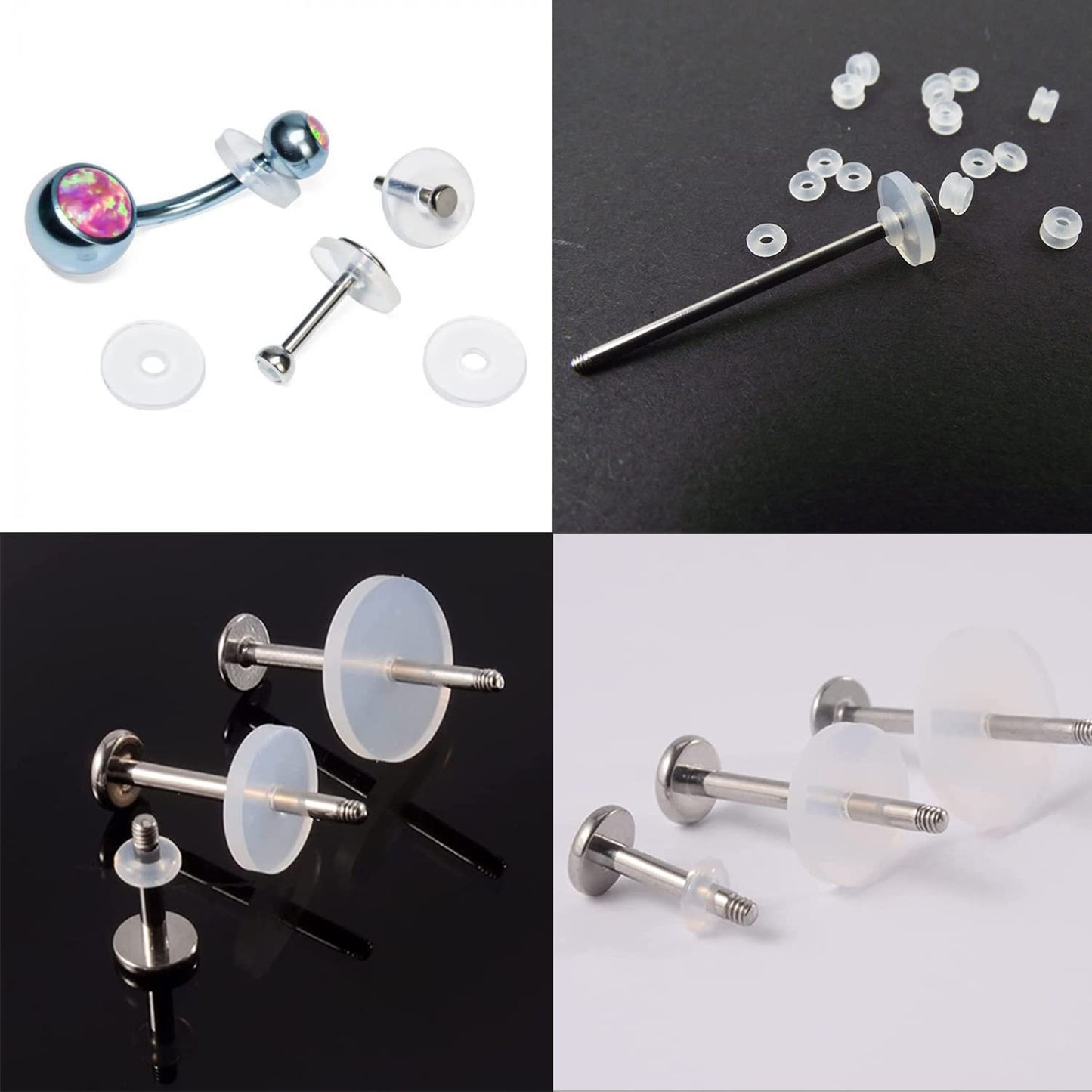 Bloomfall Clear Piercing Disc For Piercing Bump,Pressure Silicone Earrings For Keloids Healing Pads Belly Button Piercing Kit Nose Piercing Bump Treatment (7MM 100PCS)