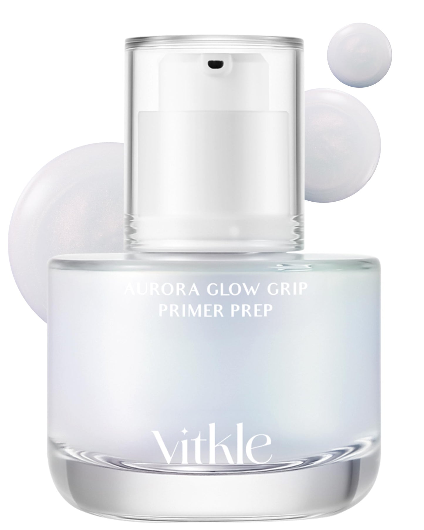 Vitkle Aurora Glow Grip Primer Prep - Korean Illuminating Makeup Base for Radiant Skin - 8-Layer Hyaluronic Acid and Ceramides - Pore Minimizing, Sebum Control, Long Lasting Makeup, 1.01 fl.oz.