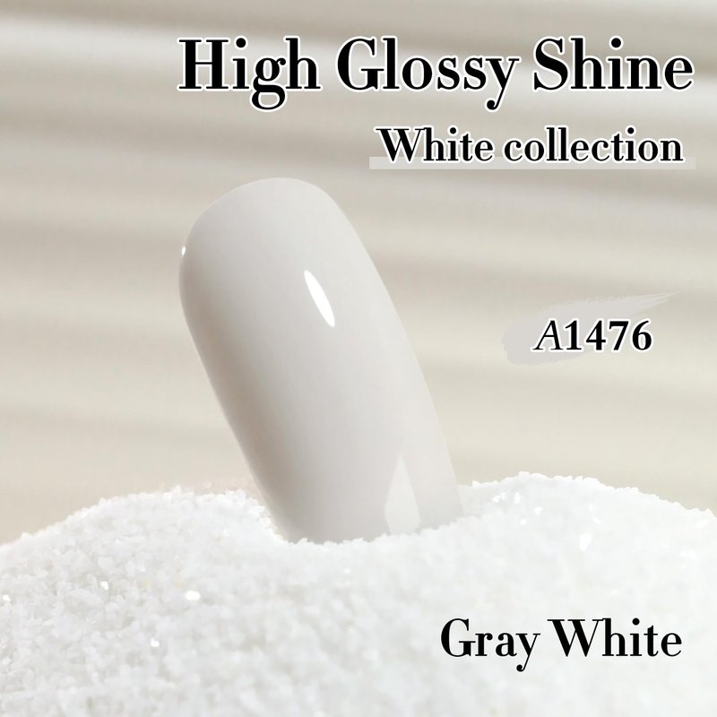 Double Rhythm 15ML Gel Polish Pure Sheer Same Color Same Bottle Soak Off Gel Polish Art Manicure Salon DIY at Home for Women (Gray White-A1476)