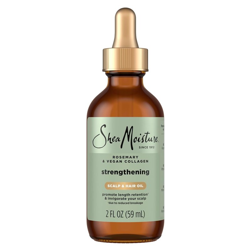 Shea Moisture Strengthening Scalp & Hair Oil - Rosemary & Vegan Collagen | 2 Fl Oz for Scalp Protection & Hair Strengthening
